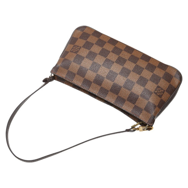 ルイ ヴィトン ダミエ ナヴォナ アクセサリーポーチ ハンドバッグ N51983 ブラウン PVC レザー レディース LOUIS VUITTON 【中古】