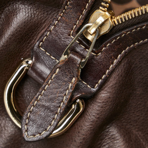 グッチ ハンドバッグ ボストンバッグ 181488 ブラウン レザー レディース GUCCI 【中古】