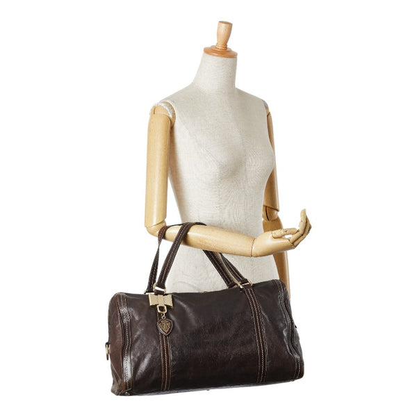 グッチ ハンドバッグ ボストンバッグ 181488 ブラウン レザー レディース GUCCI 【中古】