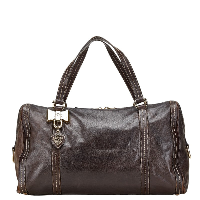グッチ ハンドバッグ ボストンバッグ 181488 ブラウン レザー レディース GUCCI 【中古】