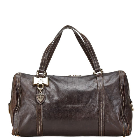 グッチ ハンドバッグ ボストンバッグ 181488 ブラウン レザー レディース GUCCI 【中古】