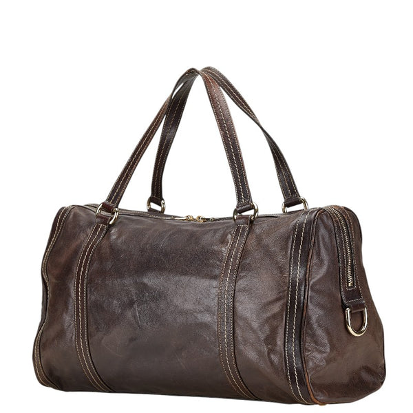 グッチ ハンドバッグ ボストンバッグ 181488 ブラウン レザー レディース GUCCI 【中古】