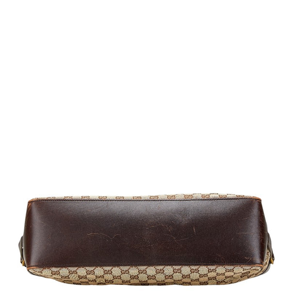 グッチ GGキャンバス トートバッグ 106251 ベージュ ブラウン キャンバス レザー レディース GUCCI 【中古】