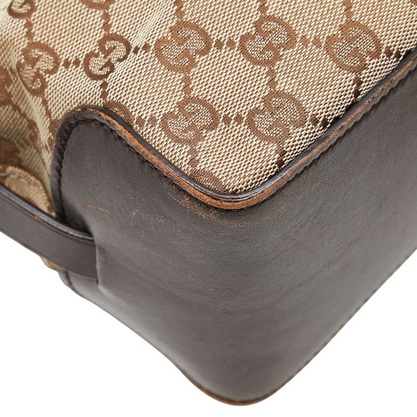 グッチ GGキャンバス トートバッグ 106251 ベージュ ブラウン キャンバス レザー レディース GUCCI 【中古】