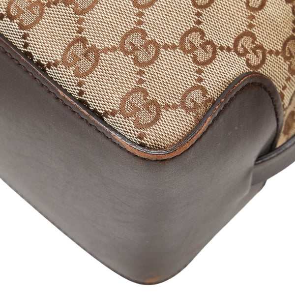 グッチ GGキャンバス トートバッグ 106251 ベージュ ブラウン キャンバス レザー レディース GUCCI 【中古】