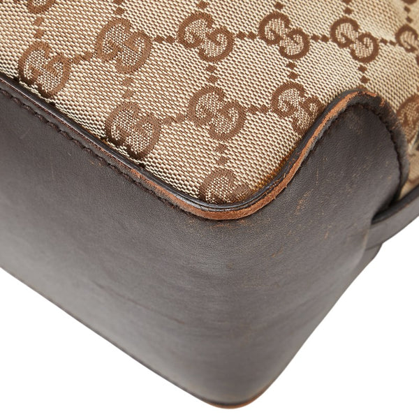 グッチ GGキャンバス トートバッグ 106251 ベージュ ブラウン キャンバス レザー レディース GUCCI 【中古】