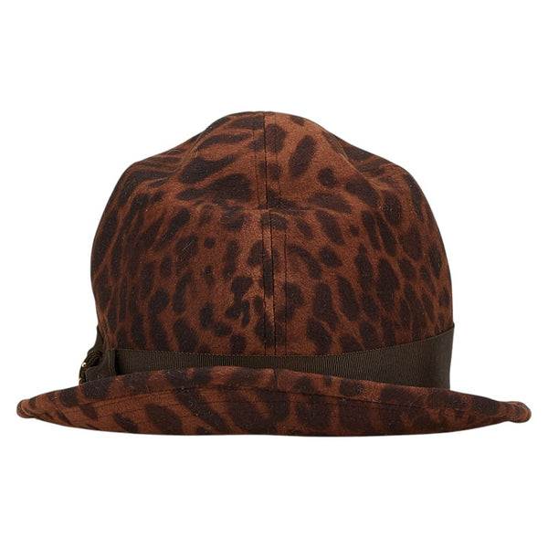 カシラ レオパード ヒョウ柄 帽子 ハット ブラウン ポリエステル レディース CA4LA 【中古】