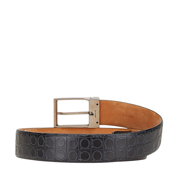 サルヴァトーレフェラガモ ガンチーニ ベルト ブラック レザー メンズ Salvatore Ferragamo 【中古】