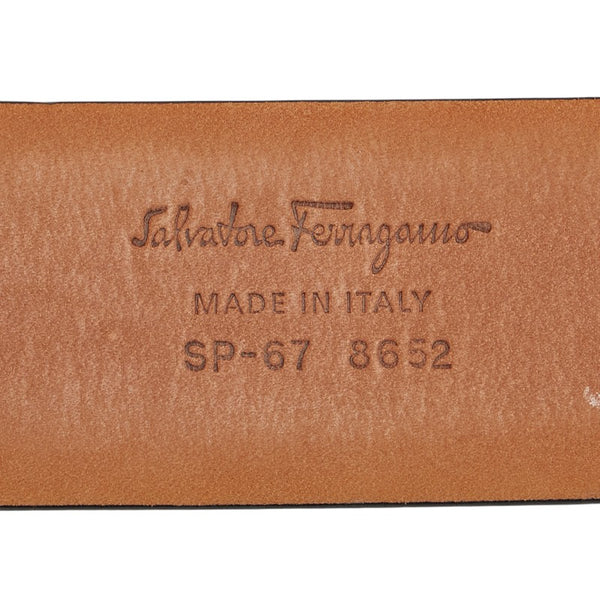 サルヴァトーレフェラガモ ガンチーニ ベルト ブラック レザー メンズ Salvatore Ferragamo 【中古】