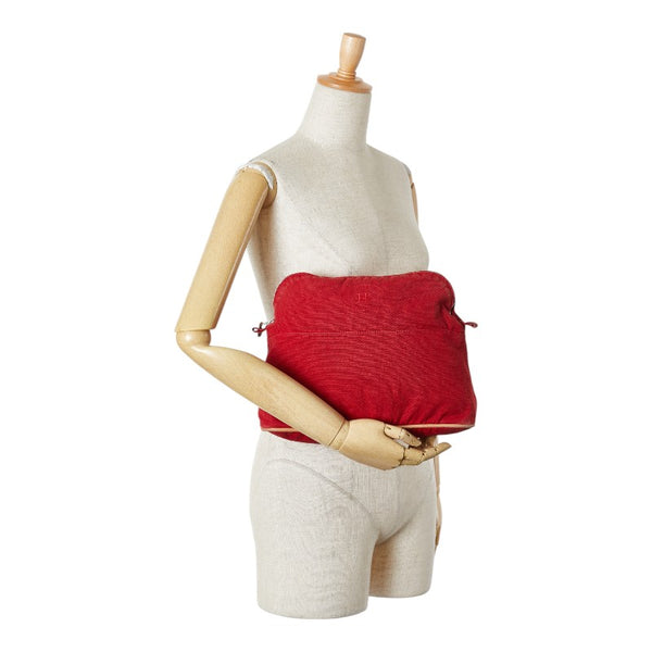 エルメス ボリードポーチGM ポーチ クラッチバッグ レッド コットン レザー レディース HERMES 【中古】