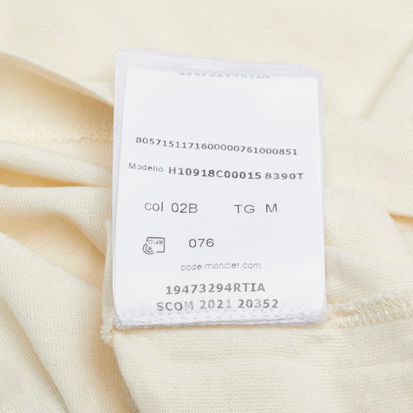 モンクレール 22SS STUDS LOGO TEE Tシャツ サイズ：M H10918C00015 8390T アイボリー ベージュ コットン メンズ MONCLER 【中古】