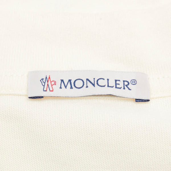モンクレール 22SS STUDS LOGO TEE Tシャツ サイズ：M H10918C00015 8390T アイボリー ベージュ コットン メンズ MONCLER 【中古】