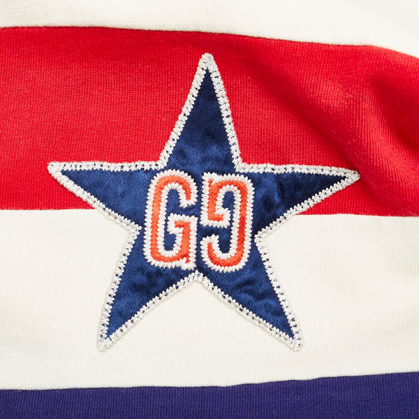 グッチ ボーダー スター ポロシャツ ラガーシャツ 長袖 サイズ：S 573262 ベージュ マルチカラー コットン メンズ GUCCI 【中古】