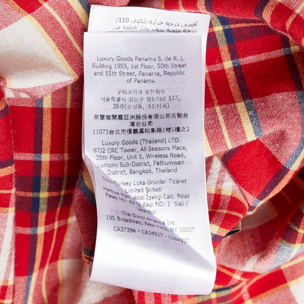 グッチ 21AW ビー シャツ オープンカラーシャツ 半袖 サイズ：46 653446 レッド マルチカラー コットン メンズ GUCCI 【中古】