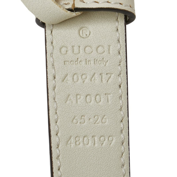 グッチ GGマーモント ベルト 65/26 409417 ホワイト レザー レディース GUCCI 【中古】