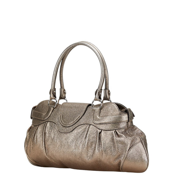 サルヴァトーレフェラガモ ガンチーニ ハンドバッグ ゴールド レザー レディース Salvatore Ferragamo 【中古】