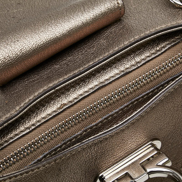 サルヴァトーレフェラガモ ガンチーニ ハンドバッグ ゴールド レザー レディース Salvatore Ferragamo 【中古】