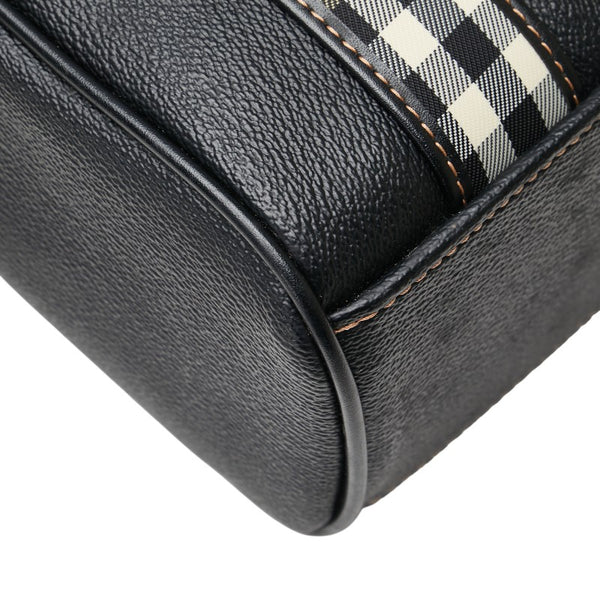 バーバリー ノバチェック ハンドバッグ ブラック レザー レディース BURBERRY 【中古】