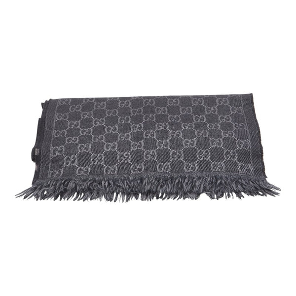 グッチ GG柄 マフラー ブラック グレー レディース GUCCI 【中古】