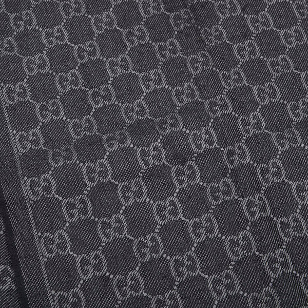 グッチ GG柄 マフラー ブラック グレー レディース GUCCI 【中古】