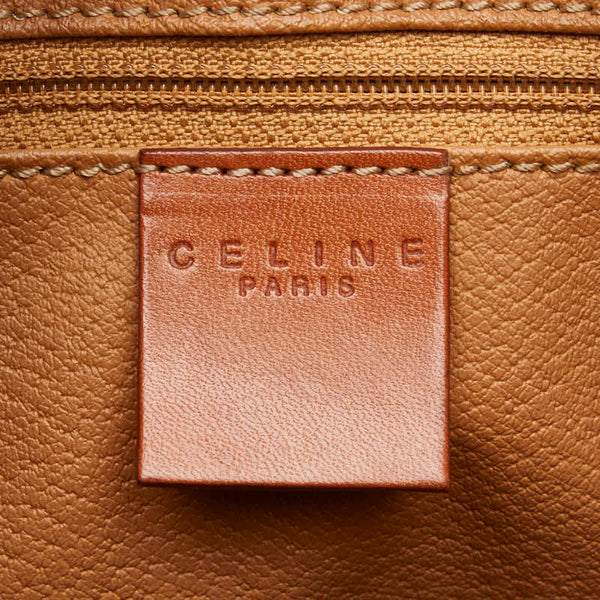 セリーヌ マカダム ハンドバッグ ミニボストンバッグ ブラウン PVC レザー レディース CELINE 【中古】