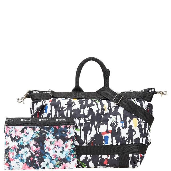 レスポートサック 総柄 ボストンバッグ ショルダーバッグ 2WAY ホワイト マルチカラー ナイロン レディース LeSportsac 【中古】