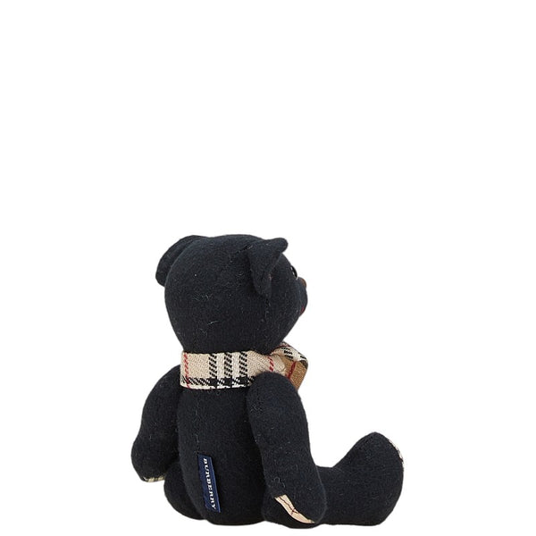 バーバリー ノバチェック テディベア ハンカチ 2点セット ネイビー キャンバス レディース BURBERRY 【中古】