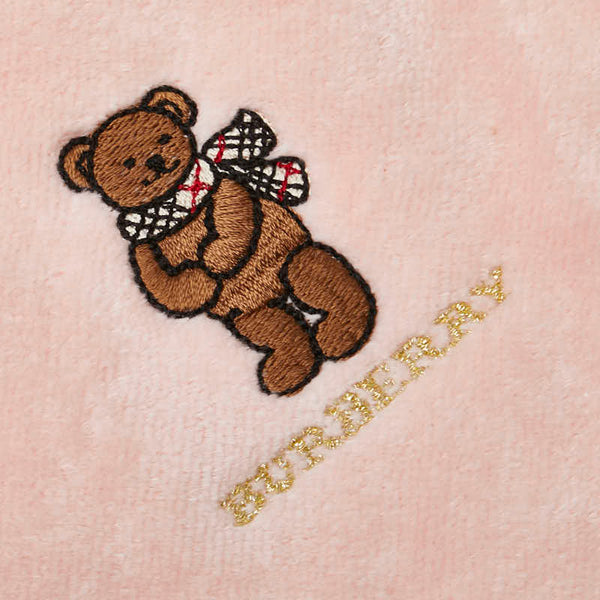 バーバリー ノバチェック テディベア ハンカチ 2点セット ネイビー キャンバス レディース BURBERRY 【中古】
