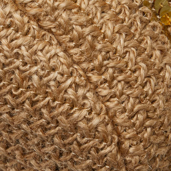 ケイトスペード スパンコール チェーン ハンドバッグ ベージュ ゴールド 麻・リネン レザー レディース Kate Spade 【中古】