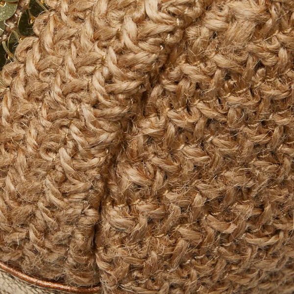 ケイトスペード スパンコール チェーン ハンドバッグ ベージュ ゴールド 麻・リネン レザー レディース Kate Spade 【中古】