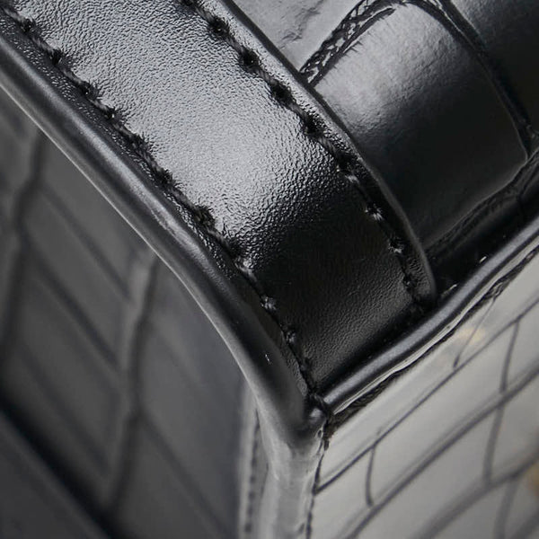 サマンサベガ クロコ型押し トートバッグ ショルダーバッグ 2WAY ブラック 合成皮革 メンズ Samantha Vega 【中古】