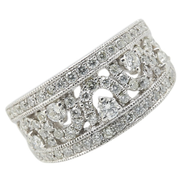 Pt950 プラチナ ダイヤ1.00ct メレダイヤ リング 指輪 レディース 10.5号 【中古】