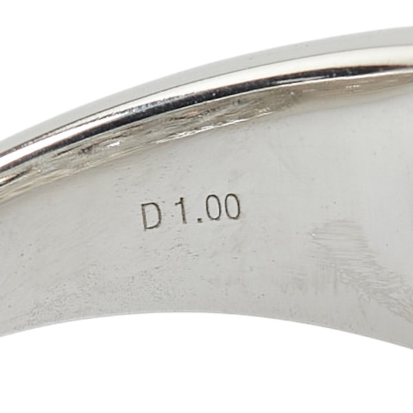 Pt950 プラチナ ダイヤ1.00ct メレダイヤ リング 指輪 レディース 10.5号 【中古】
