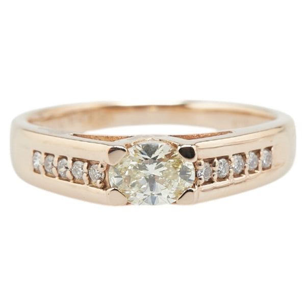 K18PG ピンクゴールド ダイヤ0.428ct ダイヤ0.10ct リング 指輪 レディース 12号 【中古】