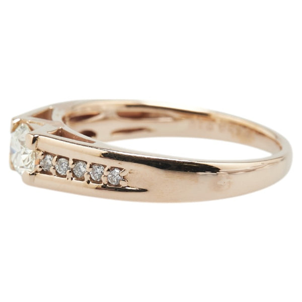 K18PG ピンクゴールド ダイヤ0.428ct ダイヤ0.10ct リング 指輪 レディース 12号 【中古】