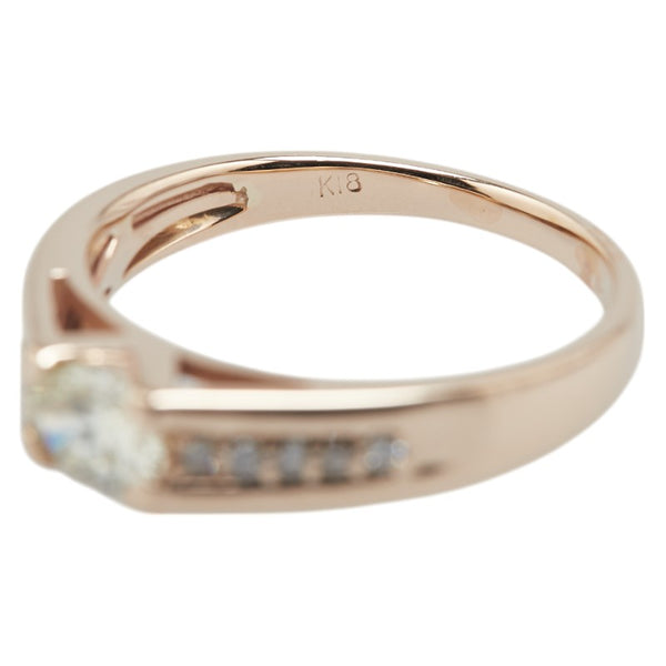 K18PG ピンクゴールド ダイヤ0.428ct ダイヤ0.10ct リング 指輪 レディース 12号 【中古】