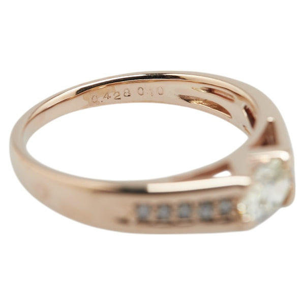 K18PG ピンクゴールド ダイヤ0.428ct ダイヤ0.10ct リング 指輪 レディース 12号 【中古】