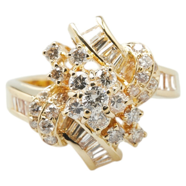 K18YG イエローゴールド ダイヤ1.25ct リング 指輪 レディース 13号 【中古】
