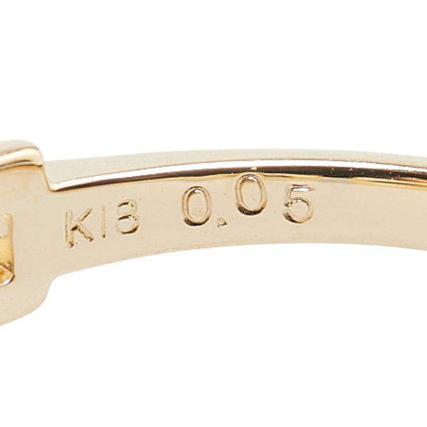 K18YG イエローゴールド ダイヤ0.05ct リング 指輪 レディース 13号 【中古】