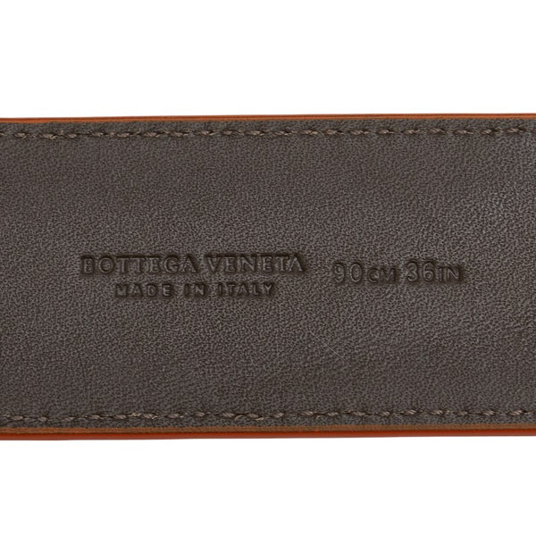 ボッテガヴェネタ イントレチャート ベルト オレンジ シルバー レザー レディース BOTTEGAVENETA 【中古】