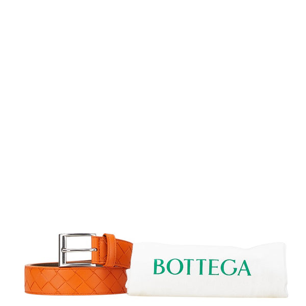 ボッテガヴェネタ イントレチャート ベルト オレンジ シルバー レザー レディース BOTTEGAVENETA 【中古】