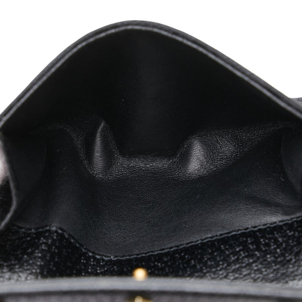 グッチ GGキャンバス スタッズ 二つ折り財布 120922 ブラック キャンバス レザー レディース GUCCI 【中古】