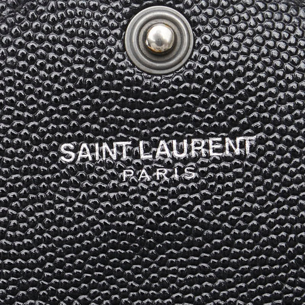 サンローラン YSLロゴ エンベローブ チェーンウォレット ショルダーバッグ ブラック レザー レディース SAINT LAURENT 【中古】