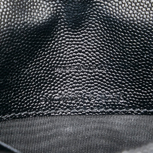 サンローラン YSLロゴ エンベローブ チェーンウォレット ショルダーバッグ ブラック レザー レディース SAINT LAURENT 【中古】