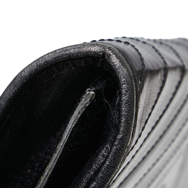 サンローラン YSLロゴ クラッチバッグ ブラック レザー レディース SAINT LAURENT 【中古】