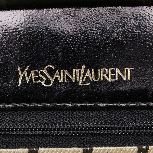 サンローラン YSLロゴ クラッチバッグ ブラック レザー レディース SAINT LAURENT 【中古】