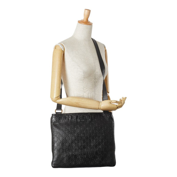 グッチ グッチシマ 斜め掛け ショルダーバッグ 201446 ブラック PVC レザー メンズ GUCCI 【中古】