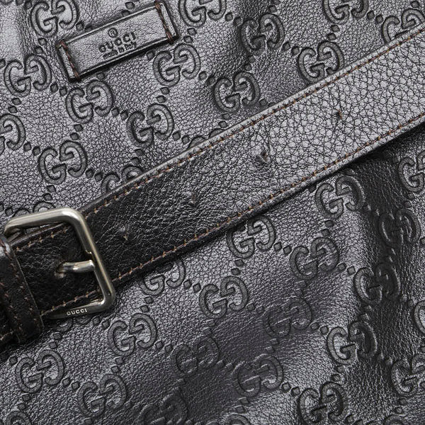 グッチ グッチシマ 斜め掛け ショルダーバッグ 201446 ブラック PVC レザー メンズ GUCCI 【中古】