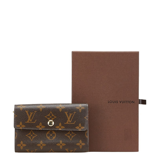 ルイ ヴィトン モノグラム ポルトフォイユアレクサンドラ  二つ折り財布 M60047 ブラウン PVC レディース LOUIS VUITTON 【中古】