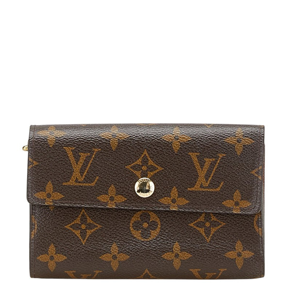 ルイ ヴィトン モノグラム ポルトフォイユアレクサンドラ  二つ折り財布 M60047 ブラウン PVC レディース LOUIS VUITTON 【中古】